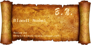 Blandl Noémi névjegykártya